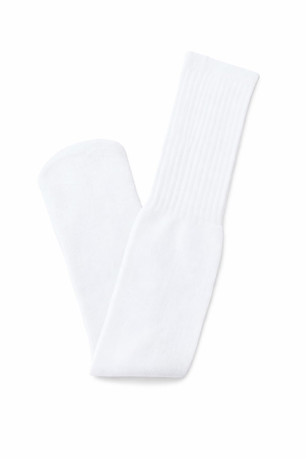 MAYAR STYLES® Men’s 25 Inch White Tube Socks – Over Calf Long Plain Ribbed Sports & School Socks, Soft Stretch Breathable Cotton Classic Old School Multipack UK