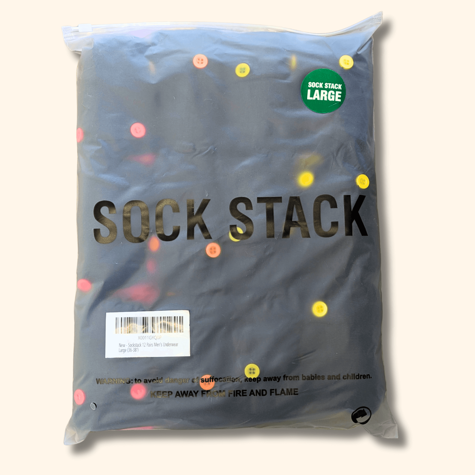 Sock Stack Boxer Shorts 12 Pack Black Cotton Blend Breathable Comfortable Stretch Button Fly MB08 Durable Lightweight Activewear Underwear