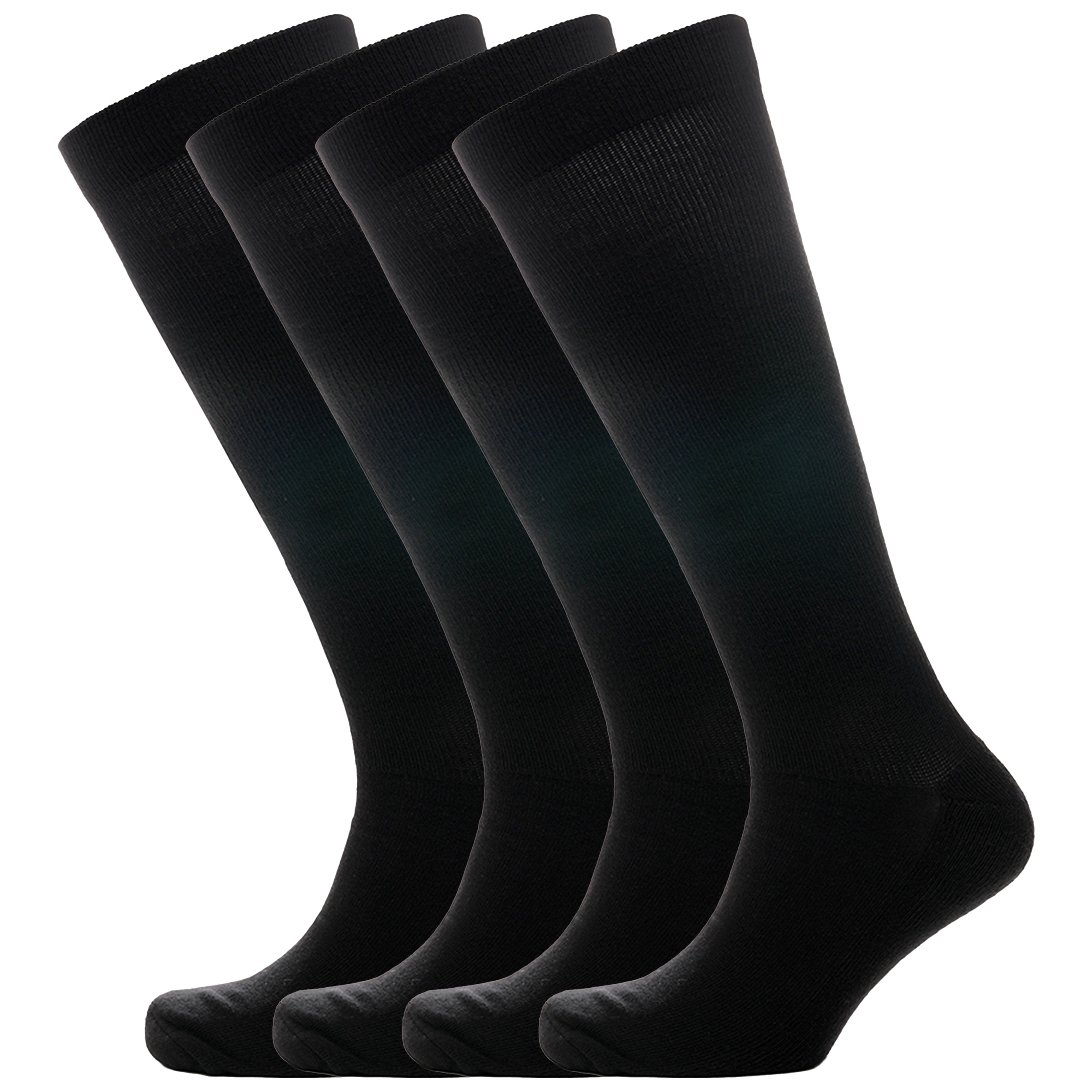 Sock Stack Travel Compression Socks 2 Pairs Unisex Knee-High Black Breathable Flight Socks for Circulation and Leg Support