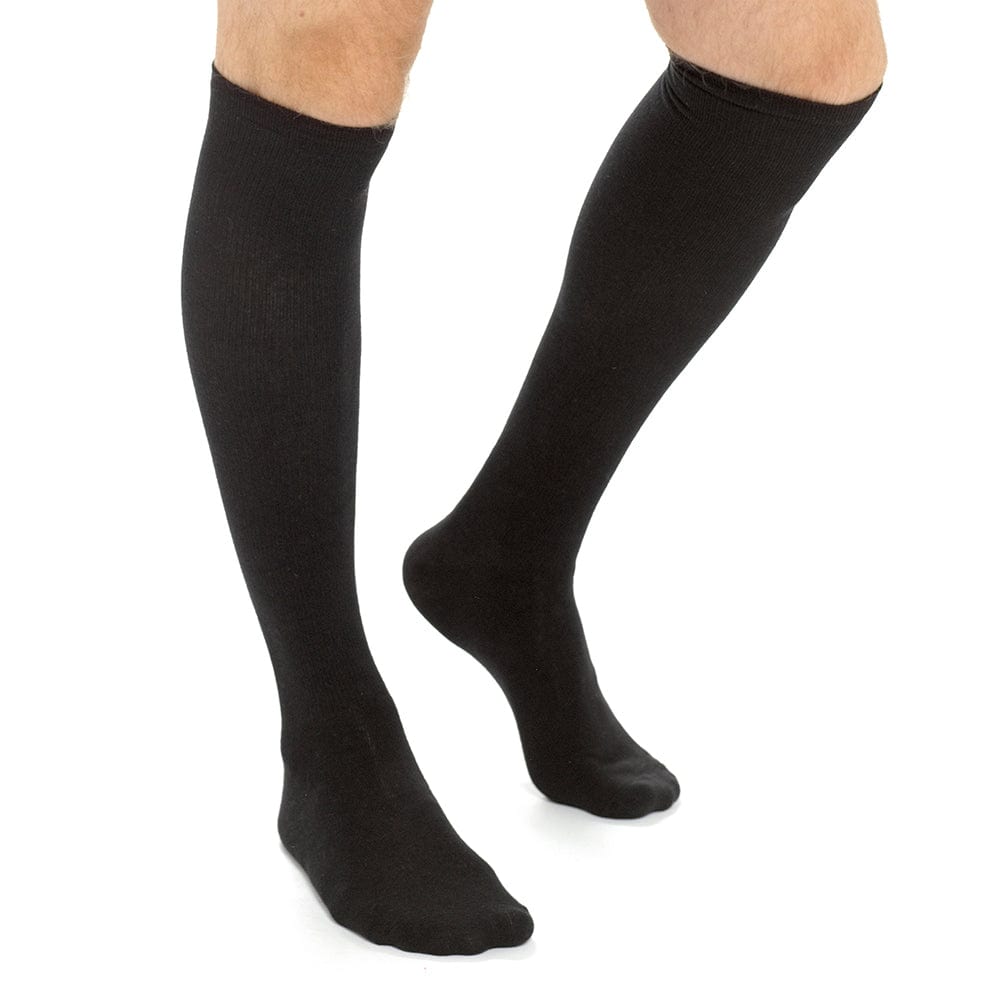 Sock Stack Travel Compression Socks 2 Pairs Unisex Knee-High Black Breathable Flight Socks for Circulation and Leg Support