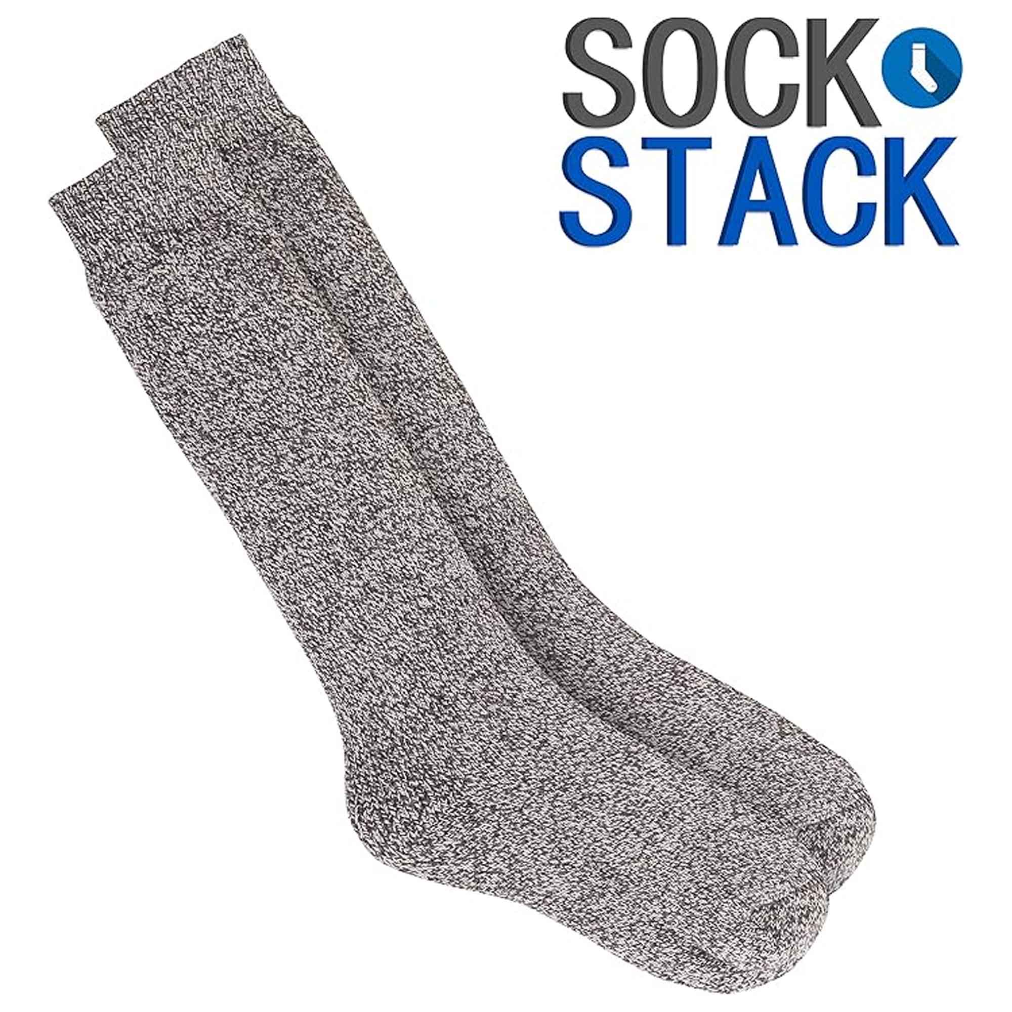Sock Stack 3 Pairs Womens Wellington Boot Socks Thermal Wool Blend Knee High UK 4-8 EU 37-40 Moisture Wicking Assorted Colors