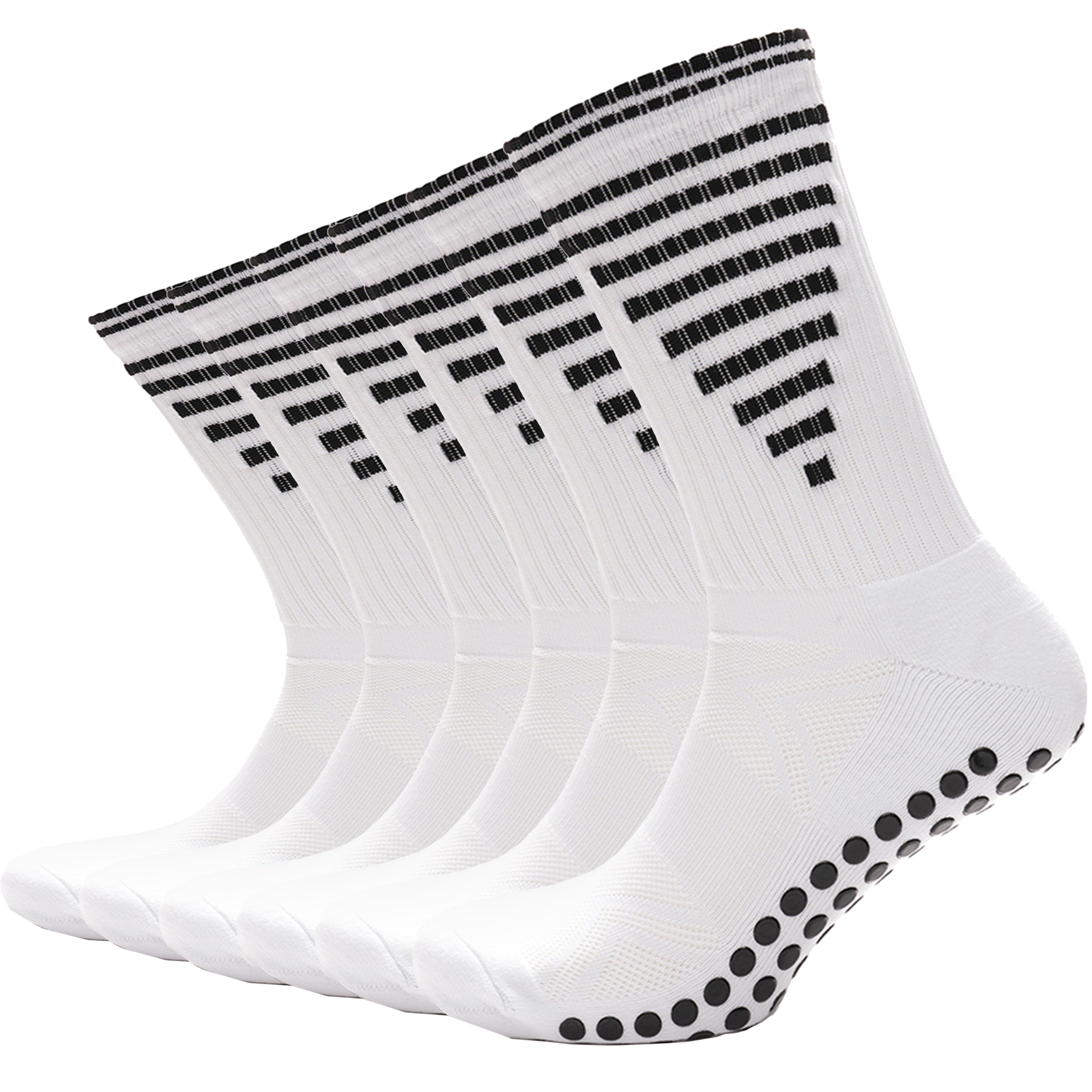 Sock Stack White Anti Slip Football Grip Socks For Men 3 Pairs Ideal For Gym Running Yoga Trekking Hiking Non Slip Cushion For Stability