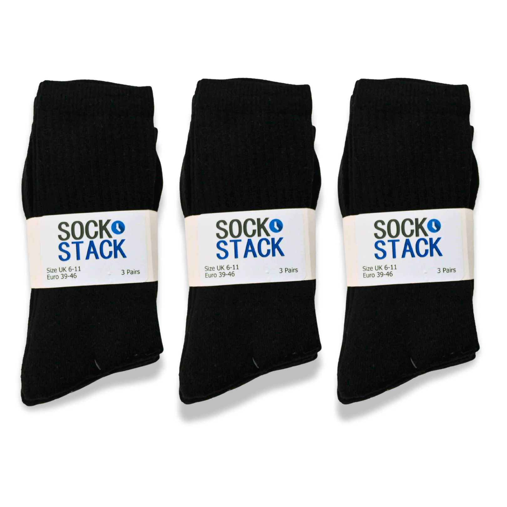 Sock Stack 30 Pairs Mens Cotton Rich Performance Sport Socks UK 6-11 Black Grey White Cushioned Anti-Blister Moisture-Wicking Breathable