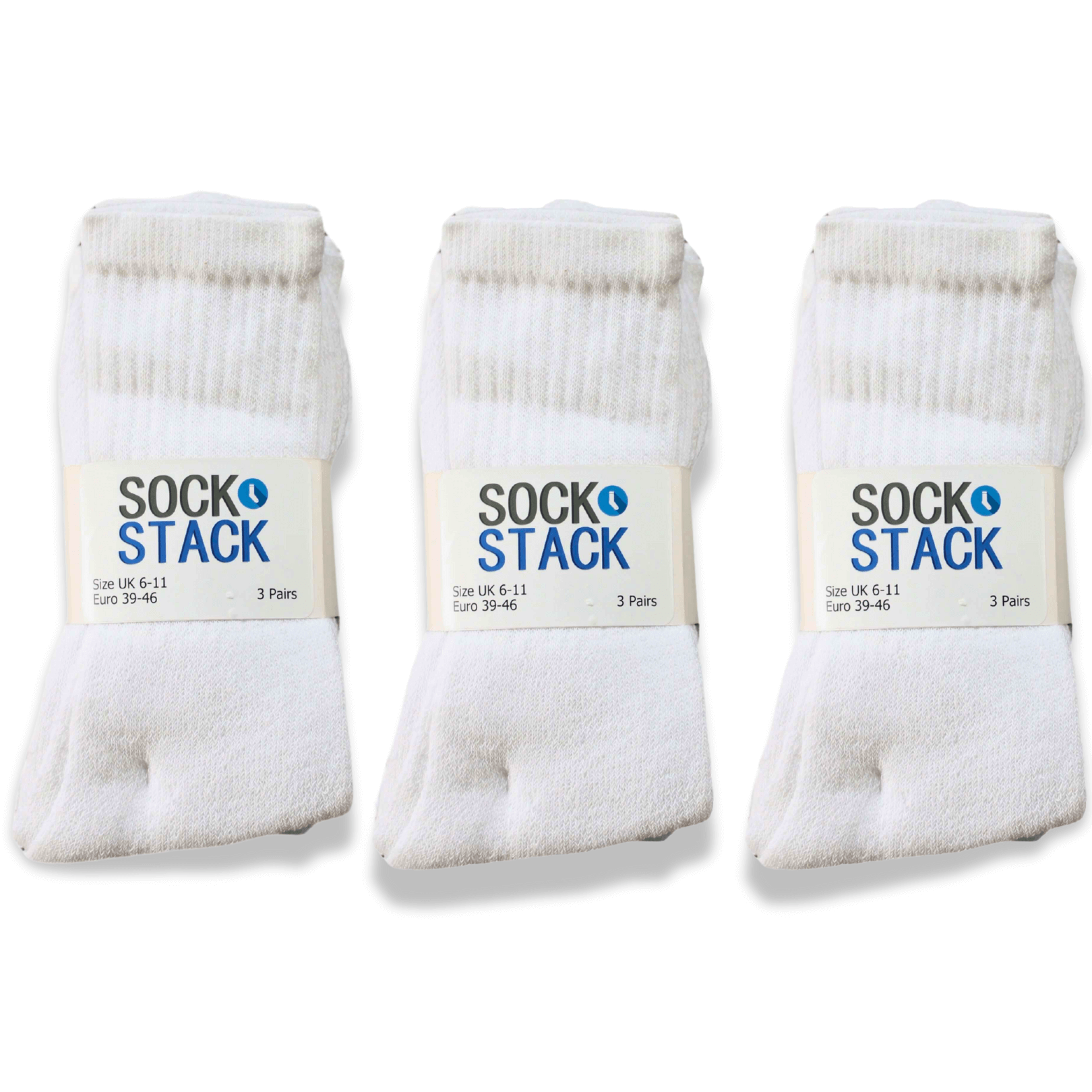 Sock Stack Mens Cotton Rich Performance Sport Socks 15 Pairs UK 6 To 11 Black Grey White Cushioned Anti Blister Moisture Wicking Breathable