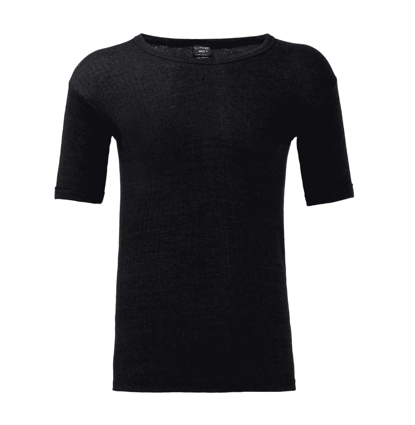 MAYAR STYLES® Men’s Thermal Short Sleeve Underwear Top – Warm Breathable Base Layer – Soft Cotton Blend Winter Thermal T-Shirt – Heat Retaining – S to XXL