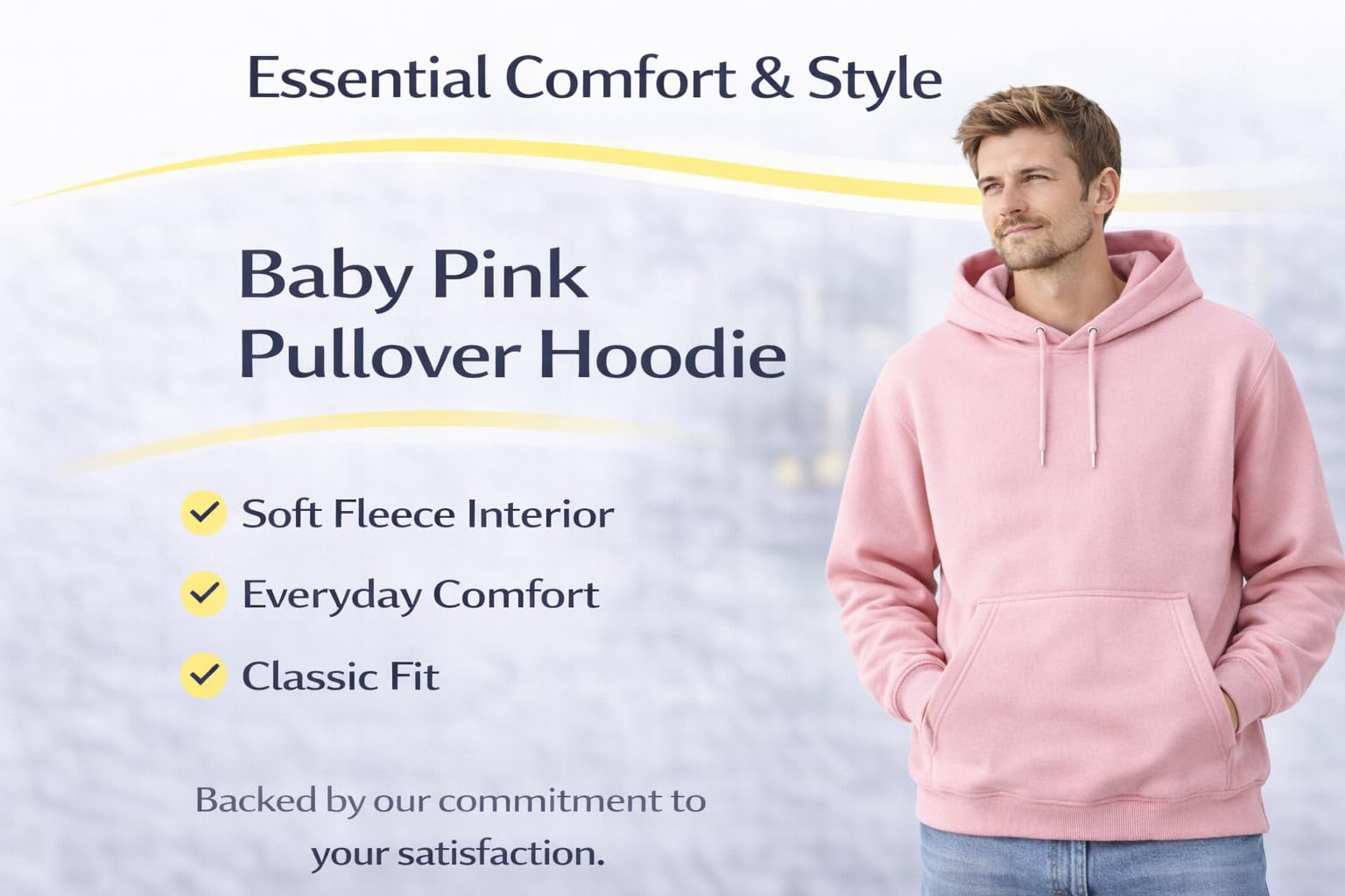 MAYAR STYLES® Men’s Pullover Hoodie Plain Sweatshirt | Soft Warm Fleece Hoodie | Casual Everyday Hoody for Men | S–XXL | Black Grey Charcoal Navy Pink