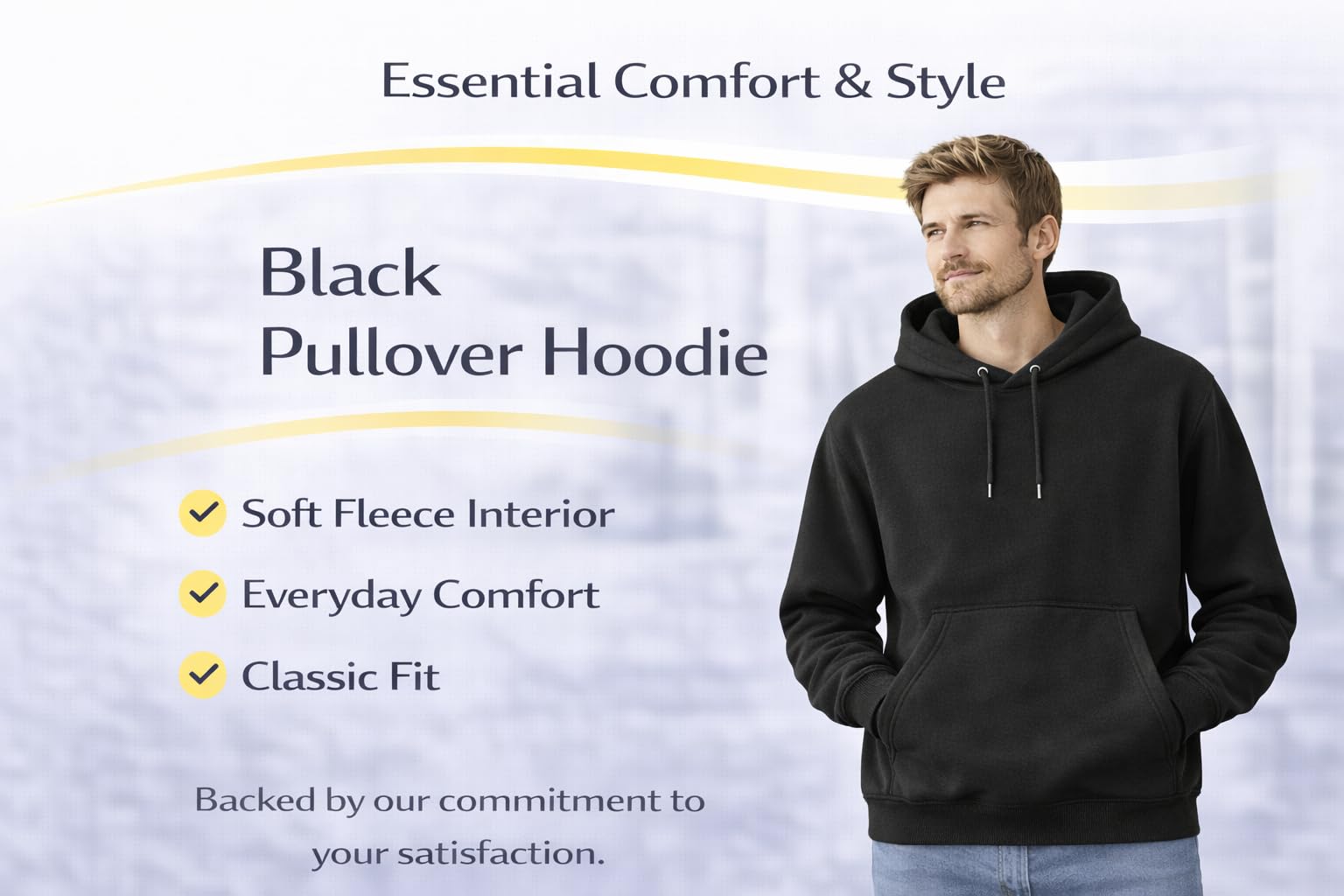 MAYAR STYLES® Men’s Pullover Hoodie Plain Sweatshirt | Soft Warm Fleece Hoodie | Casual Everyday Hoody for Men | S–XXL | Black Grey Charcoal Navy Pink