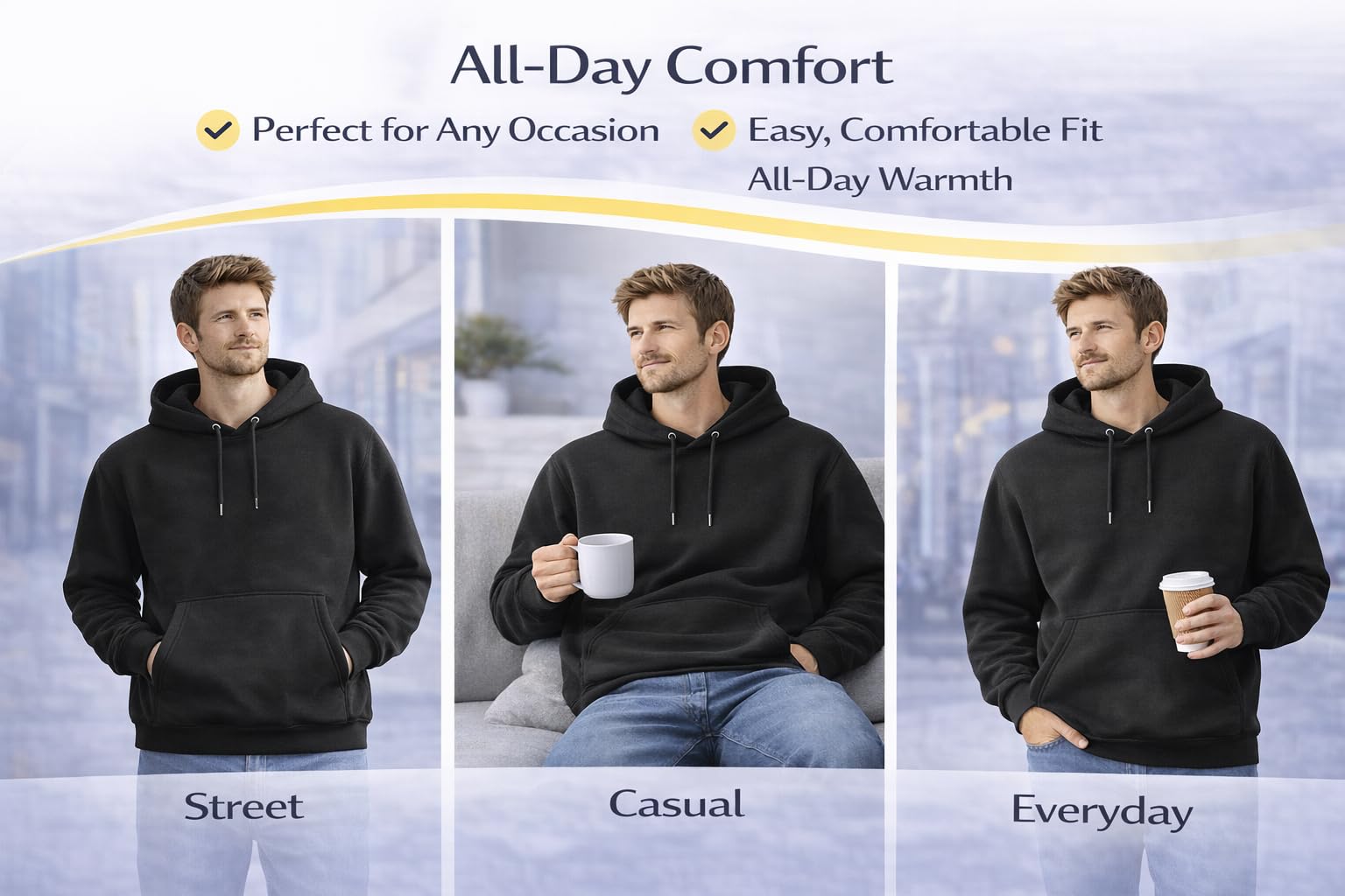 MAYAR STYLES® Men’s Pullover Hoodie Plain Sweatshirt | Soft Warm Fleece Hoodie | Casual Everyday Hoody for Men | S–XXL | Black Grey Charcoal Navy Pink