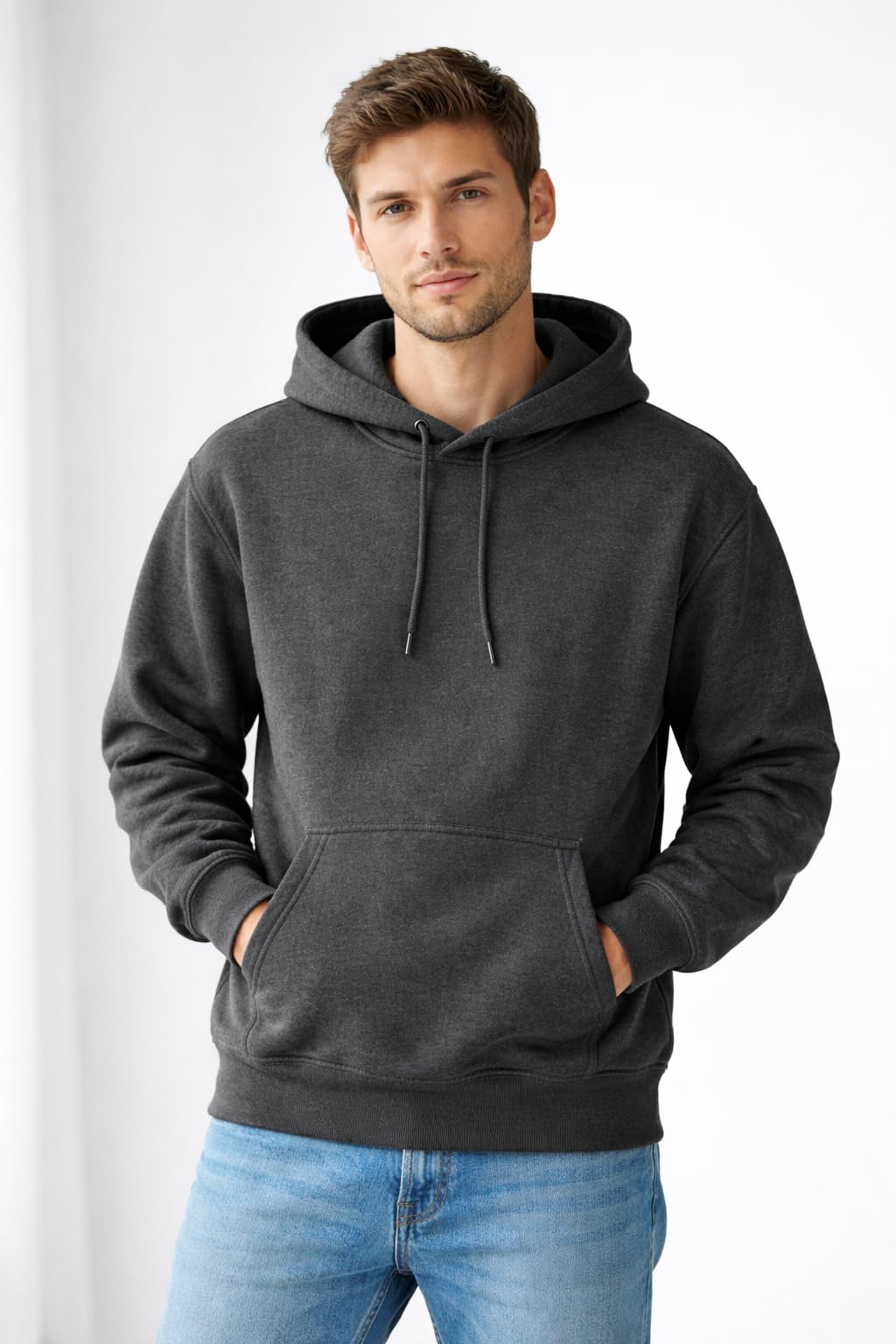 MAYAR STYLES® Men’s Pullover Hoodie Plain Sweatshirt | Soft Warm Fleece Hoodie | Casual Everyday Hoody for Men | S–XXL | Black Grey Charcoal Navy Pink