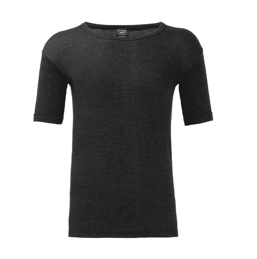 MAYAR STYLES® Men’s Thermal Short Sleeve Underwear Top – Warm Breathable Base Layer – Soft Cotton Blend Winter Thermal T-Shirt – Heat Retaining – S to XXL