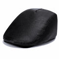 MAYAR STYLES® Men’s Black Leather Look Flat Cap – Classic Ivy Cap, One Size Fits All (57–61cm), Lightweight & Comfortable, Smart Casual Everyday Wear