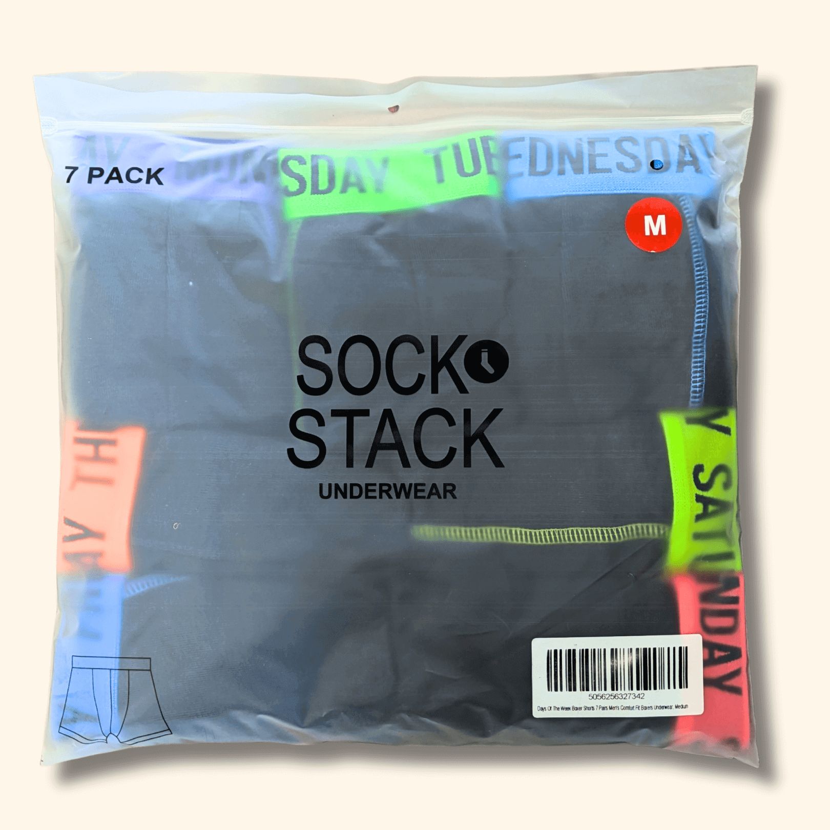 Sock Stack 7 Pack Boys Cotton Rich Boxer Shorts Trunks Ages 5-13 Assorted Colours Soft Stretch Waistband Breathable For Active Kids