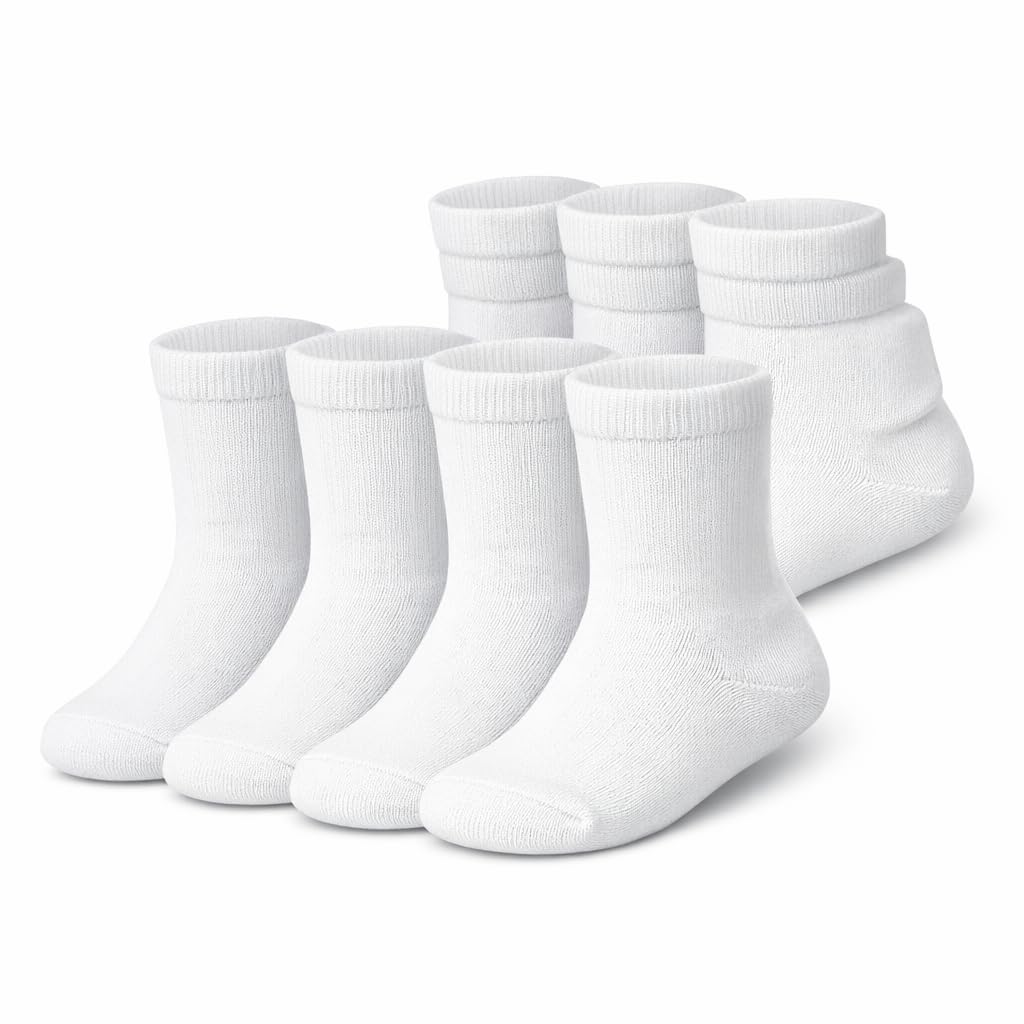 MAYAR STYLES® Unisex Girls Boys School Calf Socks Crew Mid-Calf Cotton Rich Everyday Socks, 6 Pairs