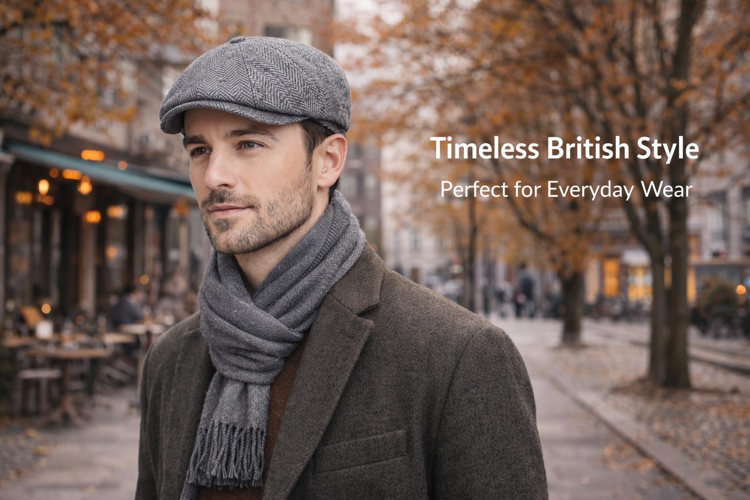 MAYAR STYLES® Men’s 8-Panel Flat Cap Newsboy Hat – Classic Herringbone Gatsby Cap, Structured Fit, Smart Casual British Style, Sizes S–XXL