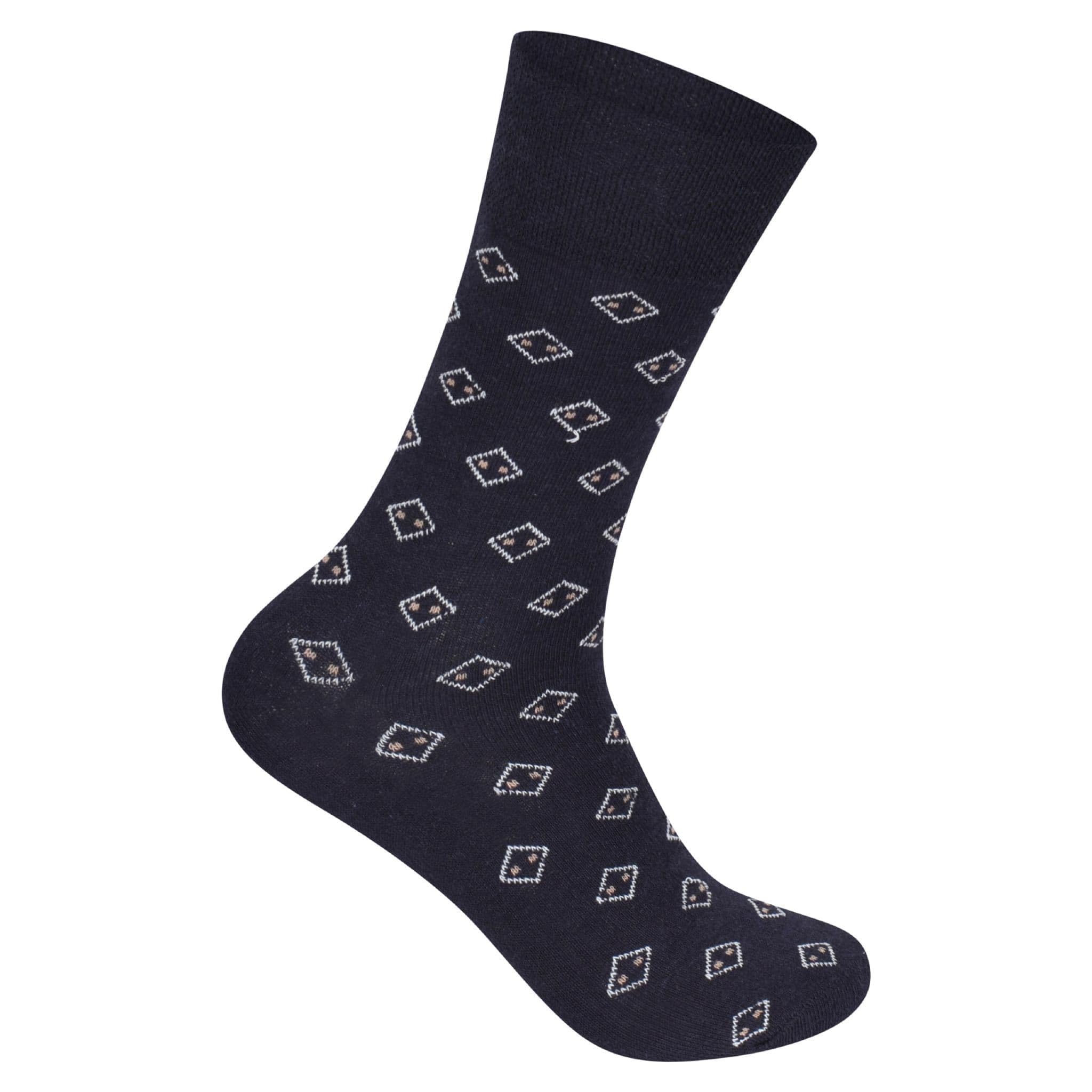 MAYAR STYLES Mens Diabetic Stripy Suit Socks, Non-Elastic Cotton Rich, UK 7-11, Stretchy Circulatory Socks