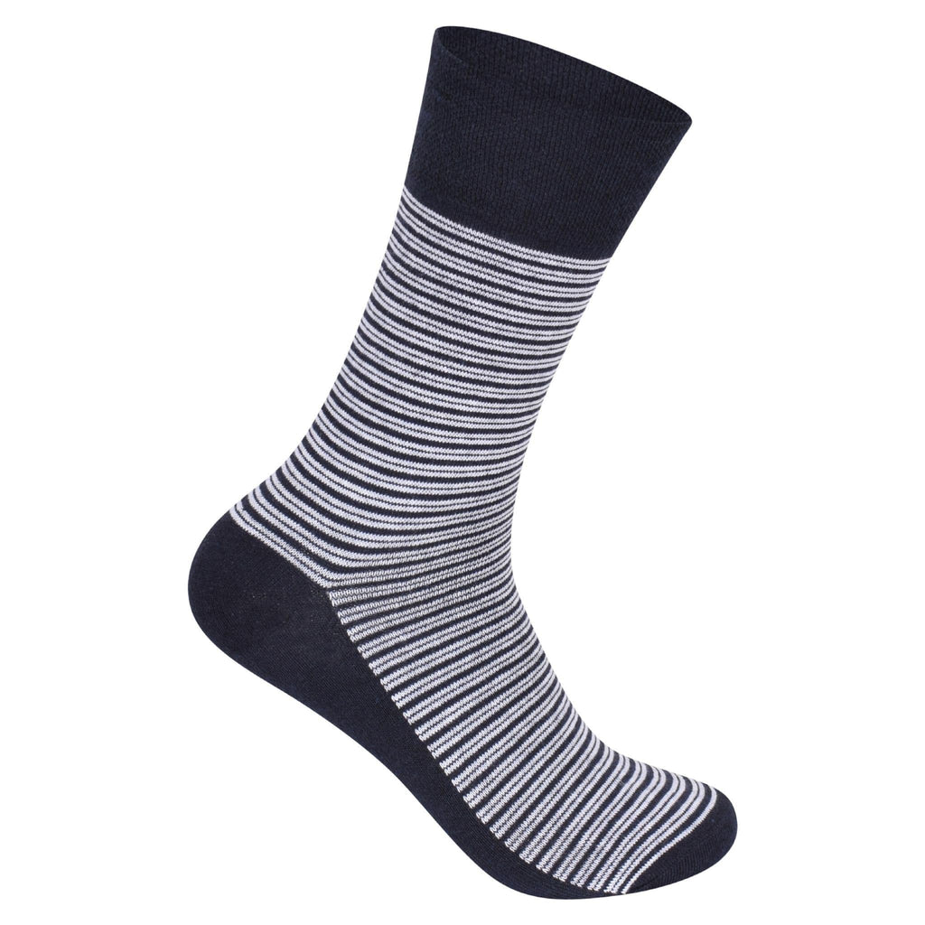 MAYAR STYLES Mens Diabetic Stripy Suit Socks, Non-Elastic Cotton Rich, UK 7-11, Stretchy Circulatory Socks