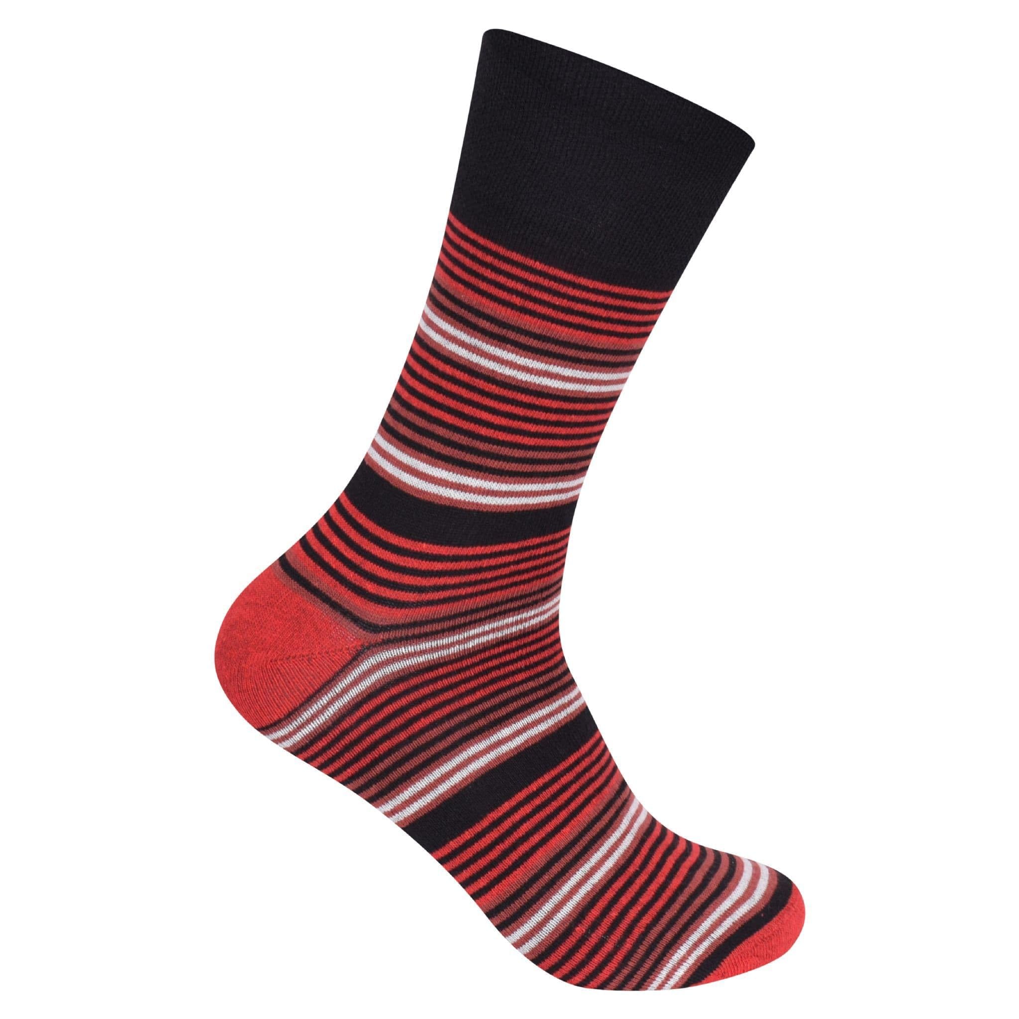 MAYAR STYLES Mens Diabetic Stripy Suit Socks, Non-Elastic Cotton Rich, UK 7-11, Stretchy Circulatory Socks