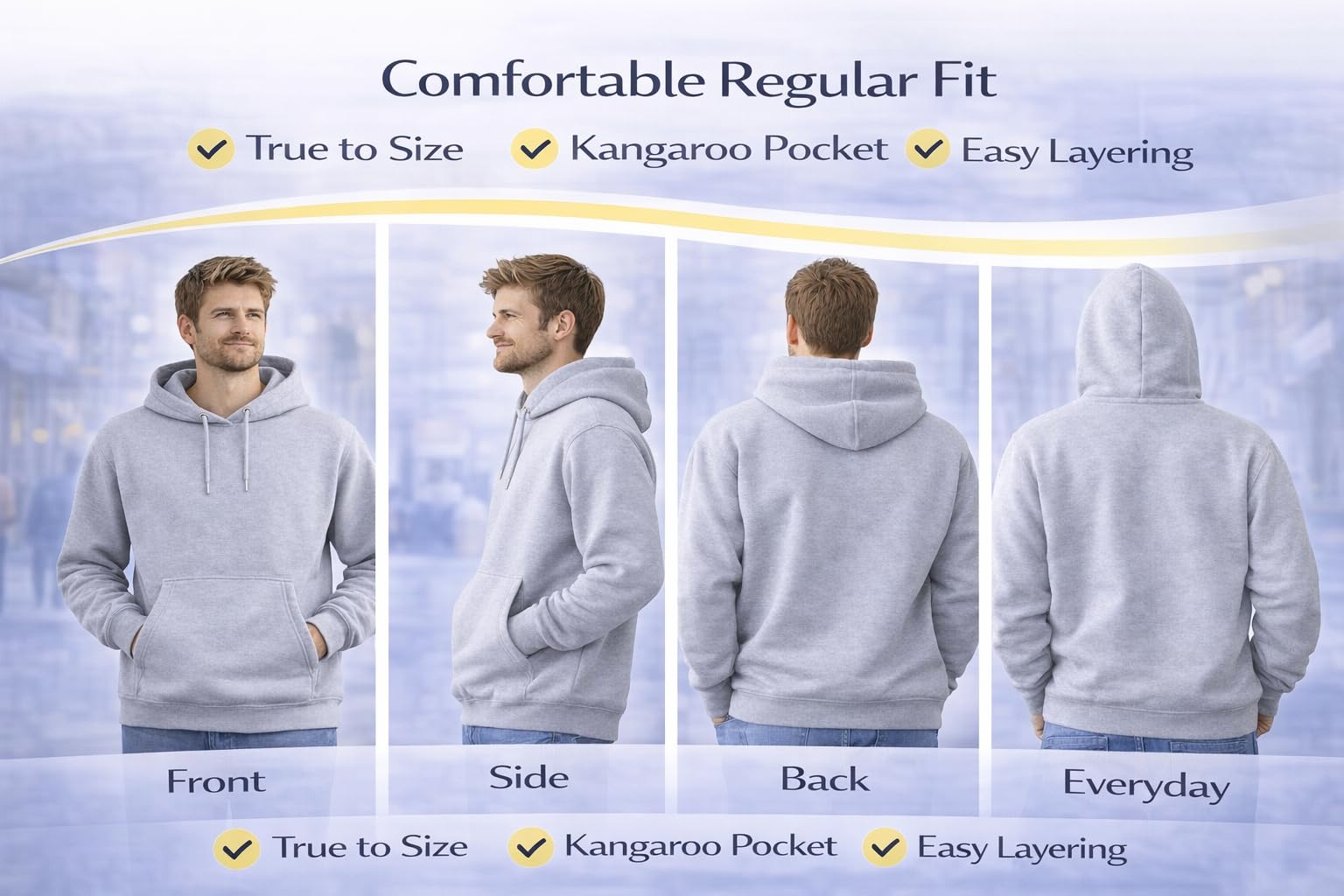 MAYAR STYLES® Men’s Pullover Hoodie Plain Sweatshirt | Soft Warm Fleece Hoodie | Casual Everyday Hoody for Men | S–XXL | Black Grey Charcoal Navy Pink