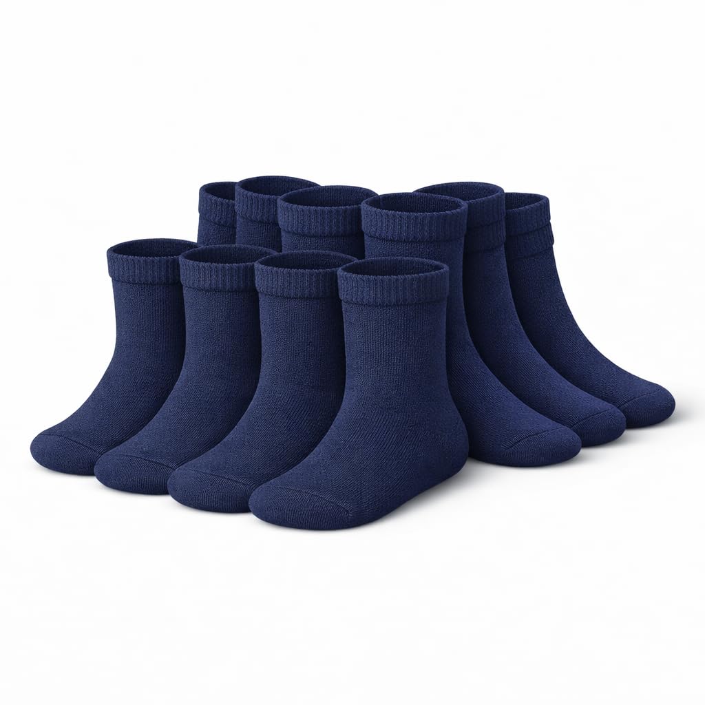 MAYAR STYLES® Unisex Girls Boys School Calf Socks Crew Mid-Calf Cotton Rich Everyday Socks, 6 Pairs