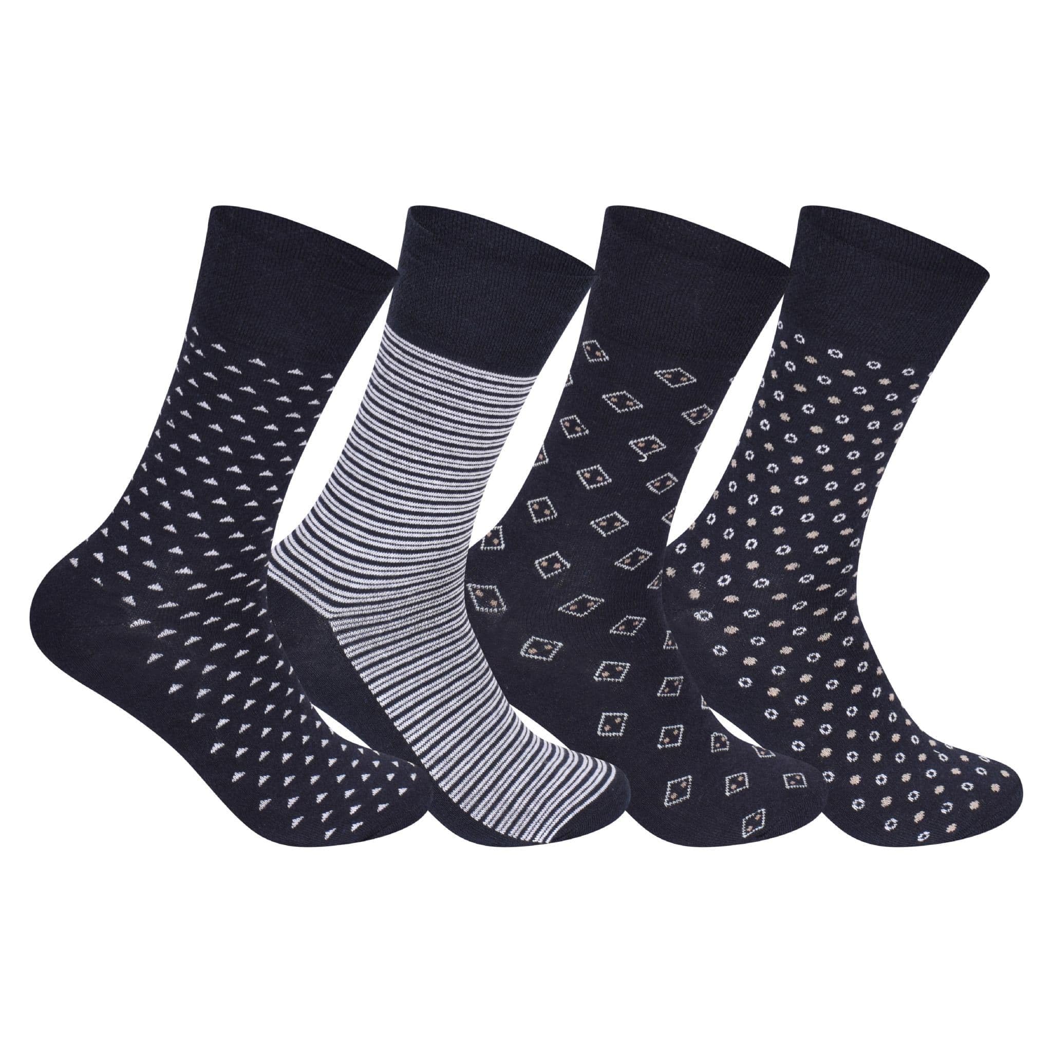 MAYAR STYLES Mens Diabetic Stripy Suit Socks, Non-Elastic Cotton Rich, UK 7-11, Stretchy Circulatory Socks