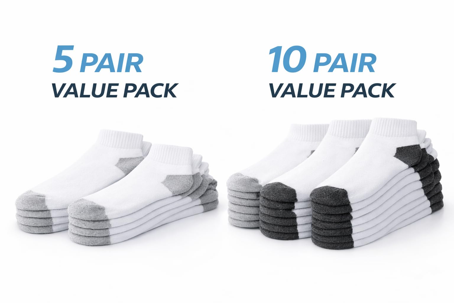 MAYAR STYLES Men’s Ankle Sports Socks – Cushioned Trainer Gym Socks, Breathable Cotton-Rich Low Cut Athletic Socks for Running & Everyday Wear (Multipack)