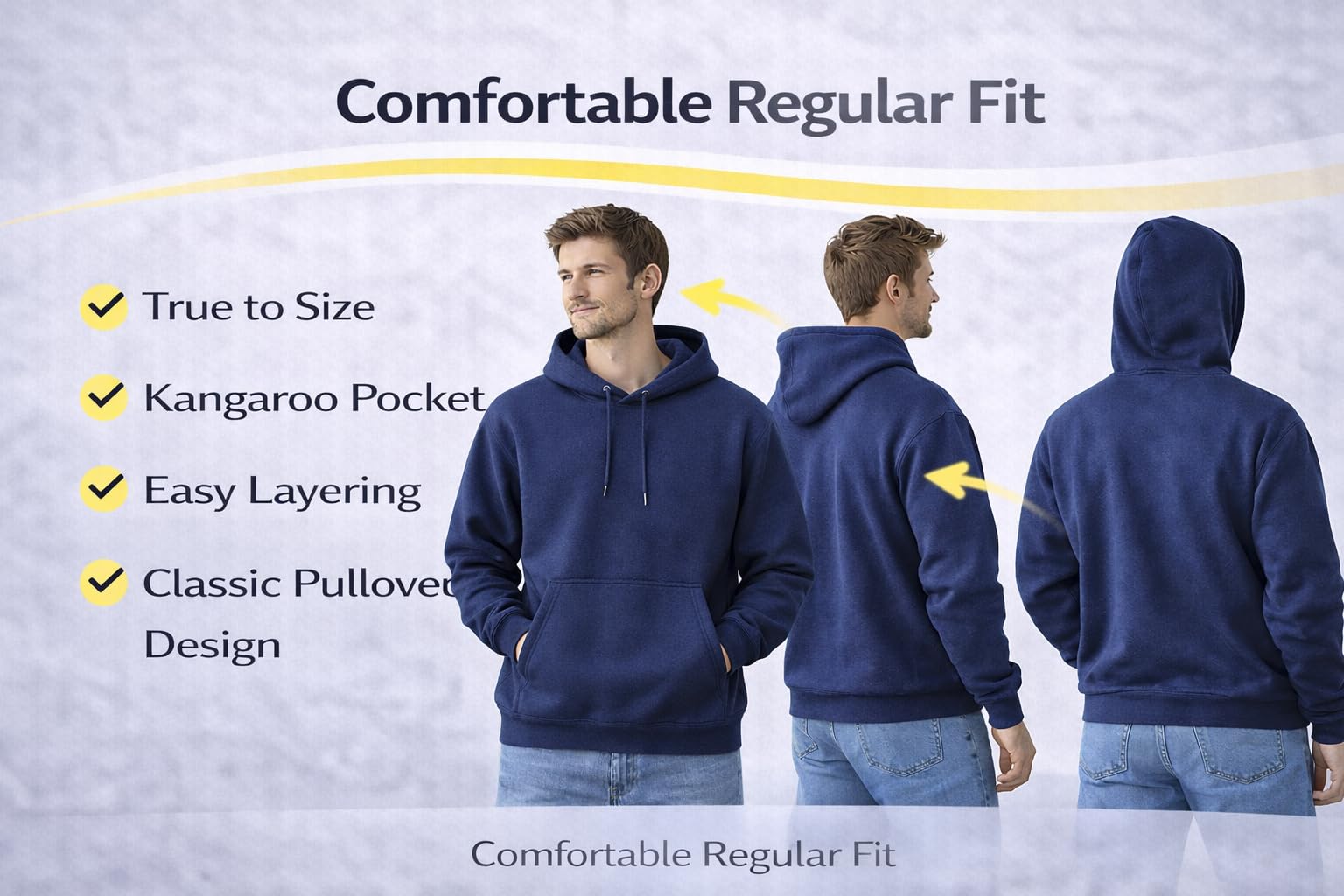 MAYAR STYLES® Men’s Pullover Hoodie Plain Sweatshirt | Soft Warm Fleece Hoodie | Casual Everyday Hoody for Men | S–XXL | Black Grey Charcoal Navy Pink