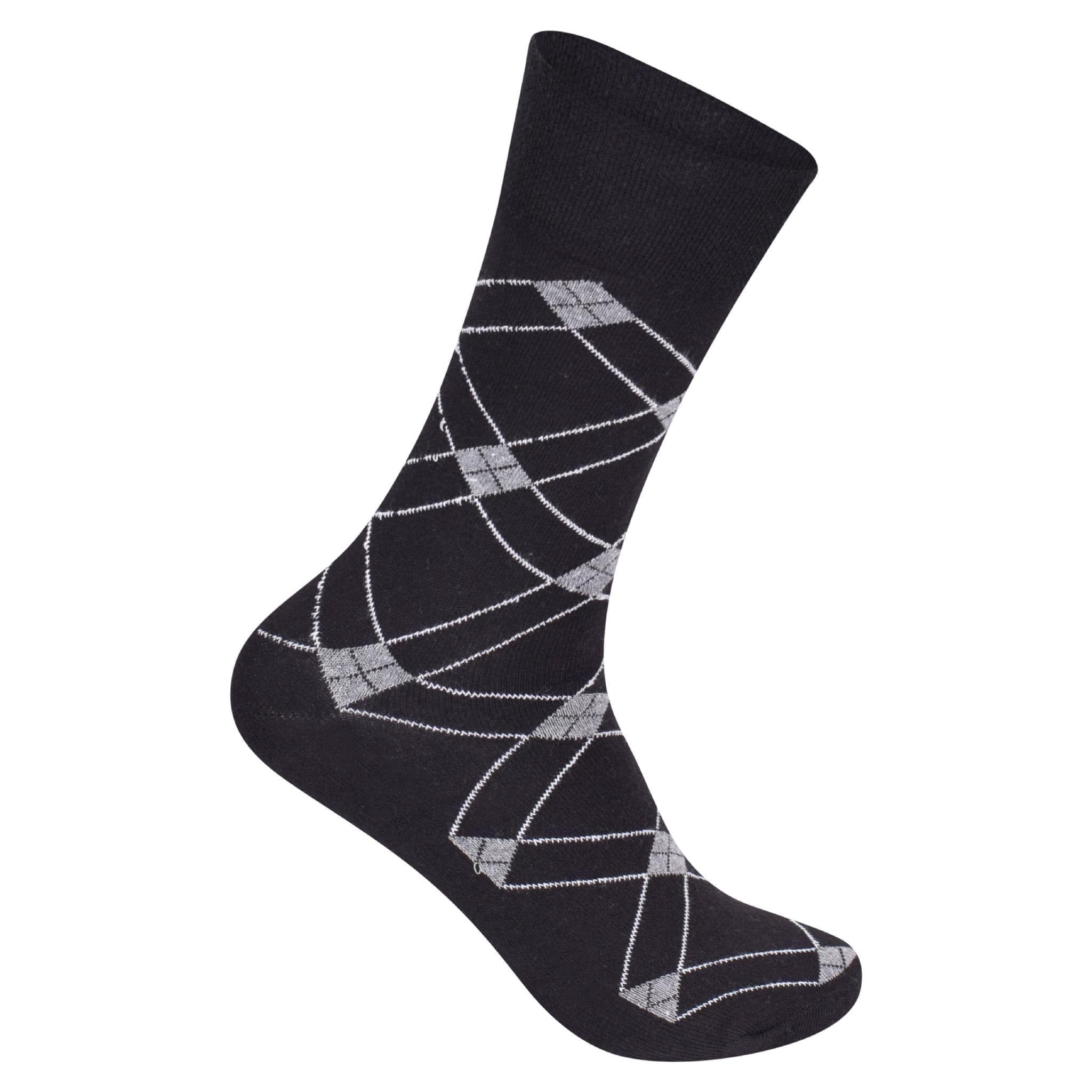 MAYAR STYLES Mens Diabetic Stripy Suit Socks, Non-Elastic Cotton Rich, UK 7-11, Stretchy Circulatory Socks