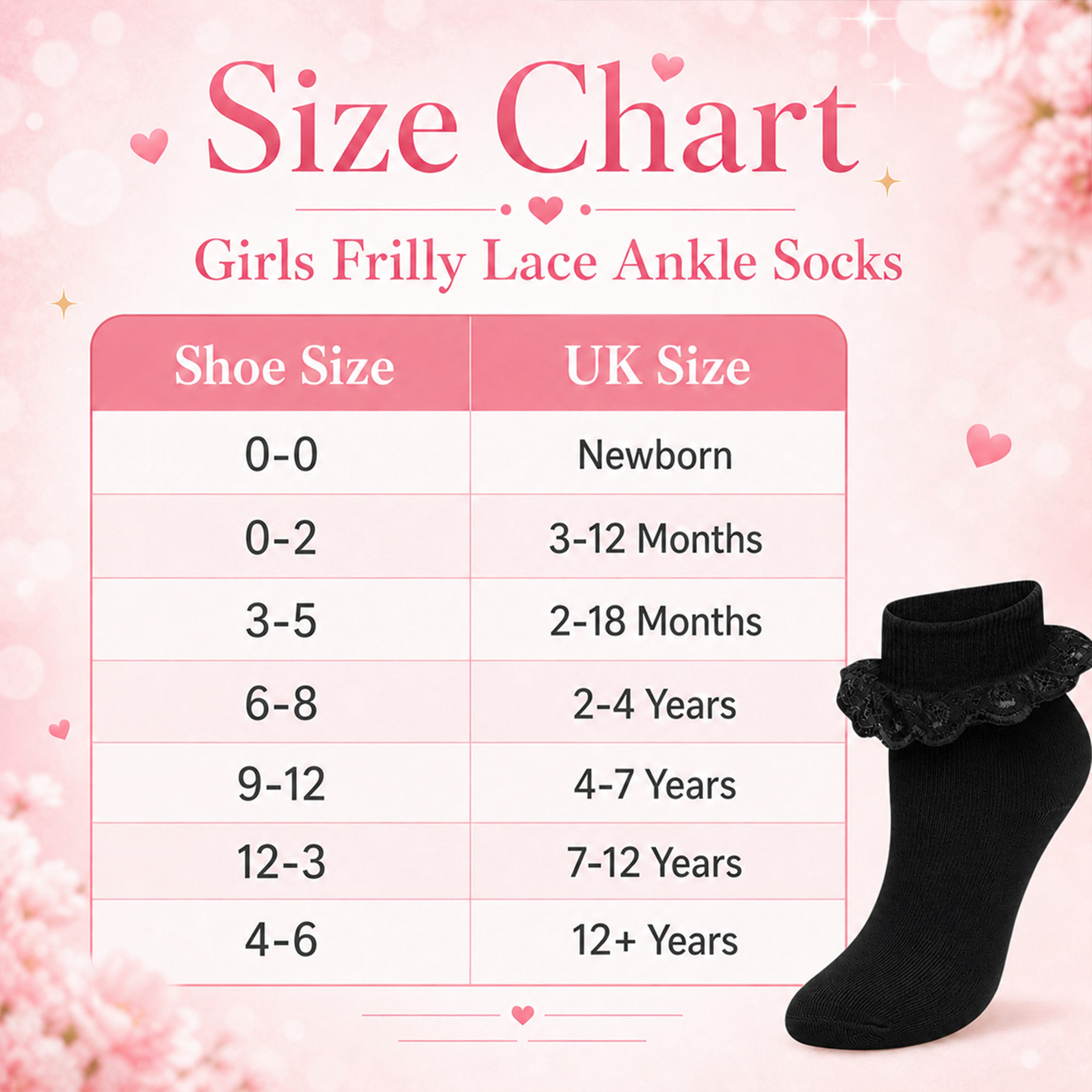 Sock Stack 6 Pairs Black Girls Tutu Frilly Ankle Socks With Lace And Bow Super Soft Wedding Christening Socks For Dress Up And Everyday Wear